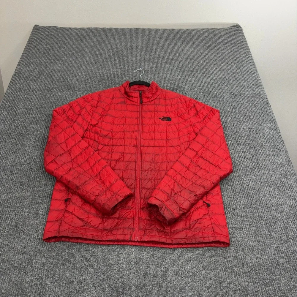 The North Face Jacket Mens L Red Thermoball Quilted Full Zip Puffer Gorpcore‎